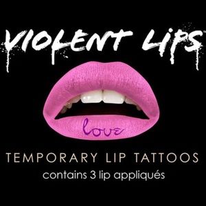 Violent Lips 💋 Pink Love Temporary Lip Tattoos | 2 Pack